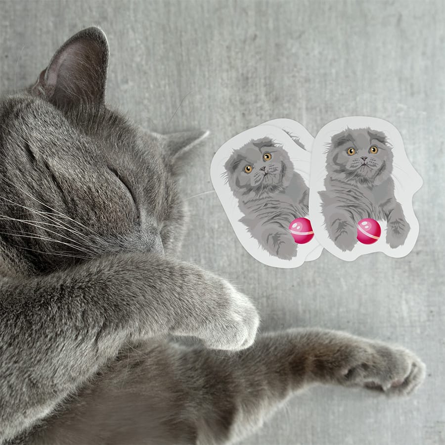 Personalized cat lover gift, custom hand-drawn pet illustration sticker, waterproof vinyl